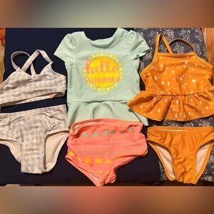 Colorful Baby Girls Swimwear Sets of 3 size 12 months